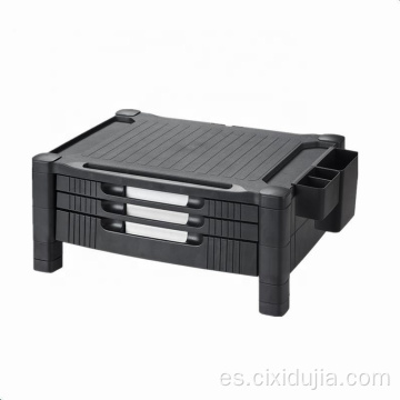 Soporte de monitor de plástico de diseño ergonómico ajustable para oficina